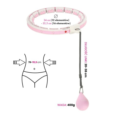 HHW06 HULA HOP PINK Z WYPUSTKAMI I OBCIĄŻNIKIEM + LICZNIK HMS HHW06 HULA HOP PINK Z WYPUSTKAMI I OBCIĄŻNIKIEM + LICZNIK HMS