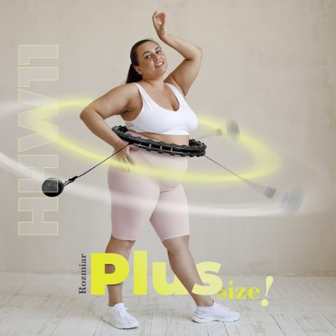 HHW11 PLUS SIZE HULA HOP BLACK Z WYPUSTKAMI I OBCIĄŻNIKIEM HMS HHW11 PLUS SIZE HULA HOP BLACK Z WYPUSTKAMI I OBCIĄŻNIKIEM HMS