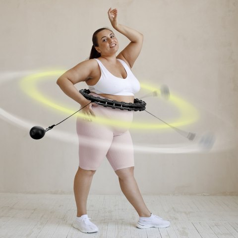 HHW11 PLUS SIZE HULA HOP BLACK Z WYPUSTKAMI I OBCIĄŻNIKIEM HMS HHW11 PLUS SIZE HULA HOP BLACK Z WYPUSTKAMI I OBCIĄŻNIKIEM HMS