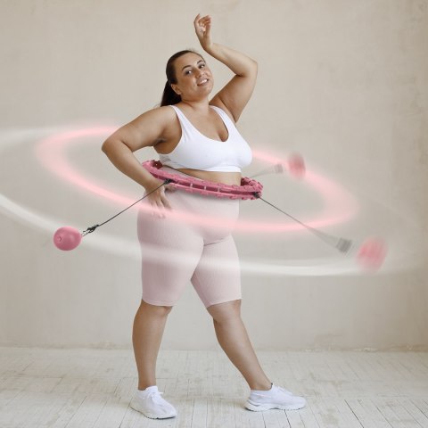 HHW11 PLUS SIZE HULA HOP LIGHT PINK Z WYPUSTKAMI I OBCIĄŻNIKIEM HMS HHW11 PLUS SIZE HULA HOP LIGHT PINK Z WYPUSTKAMI I OBCIĄŻNIKIEM HMS