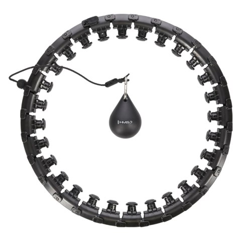 HHW12 PLUS SIZE HULA HOP BLACK Z WYPUSTKAMI I OBCIĄŻNIKIEM HMS HHW12 PLUS SIZE HULA HOP BLACK Z WYPUSTKAMI I OBCIĄŻNIKIEM HMS