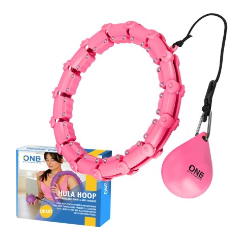 OHA02 HULA HOP PINK Z WYPUSTKAMI I OBCIĄŻNIKIEM ONE FITNESS OHA02 HULA HOP PINK Z WYPUSTKAMI I OBCIĄŻNIKIEM ONE FITNESS