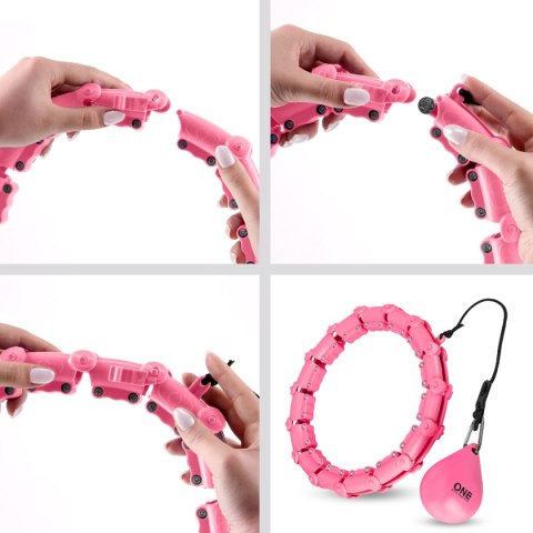 OHA02 HULA HOP PINK Z WYPUSTKAMI I OBCIĄŻNIKIEM ONE FITNESS OHA02 HULA HOP PINK Z WYPUSTKAMI I OBCIĄŻNIKIEM ONE FITNESS