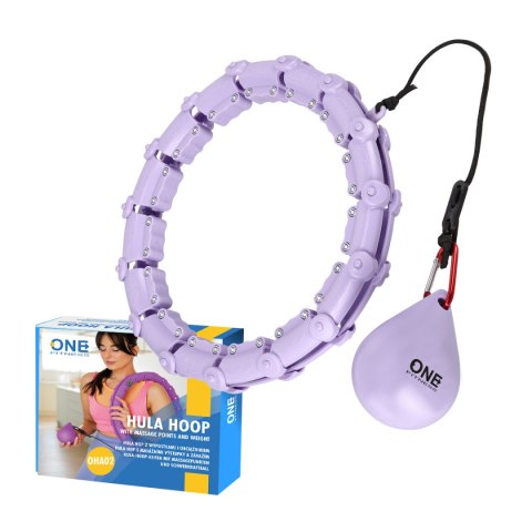 OHA02 HULA HOP VIOLET Z WYPUSTKAMI I OBCIĄŻNIKIEM ONE FITNESS OHA02 HULA HOP VIOLET Z WYPUSTKAMI I OBCIĄŻNIKIEM ONE FITNESS