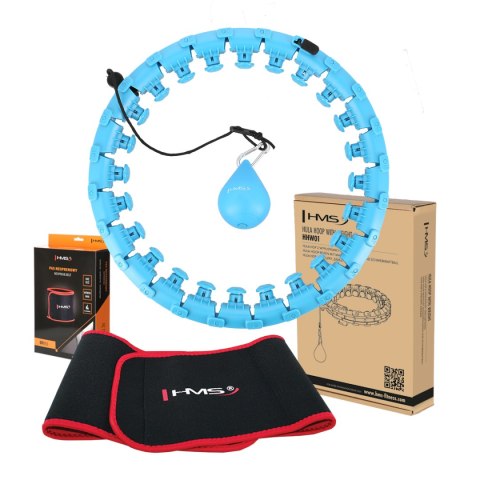 ZESTAW HULA HOP HHW01 BLUE Z WYPUSTKAMI I OBCIĄŻNIKIEM HMS + PAS BR163 RED ZESTAW HULA HOP HHW01 BLUE Z WYPUSTKAMI I OBCIĄŻNIKIEM HMS + PAS BR163 RED