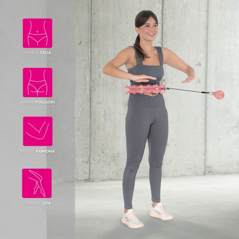 ZESTAW HULA HOP HHW01 PINK Z WYPUSTKAMI I OBCIĄŻNIKIEM HMS + PAS BR163 RED ZESTAW HULA HOP HHW01 PINK Z WYPUSTKAMI I OBCIĄŻNIKIEM HMS + PAS BR163 RED