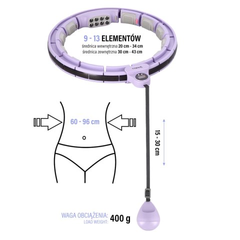 ZESTAW HULA HOP MAGNETYCZNY VIOLET HHM13 Z LICZNIKIEM HMS + PAS WYSZCZUPLAJĄCY BR163 RED ZESTAW HULA HOP MAGNETYCZNY VIOLET HHM13 Z LICZNIKIEM HMS + PAS WYSZCZUPLAJĄCY BR163 RED