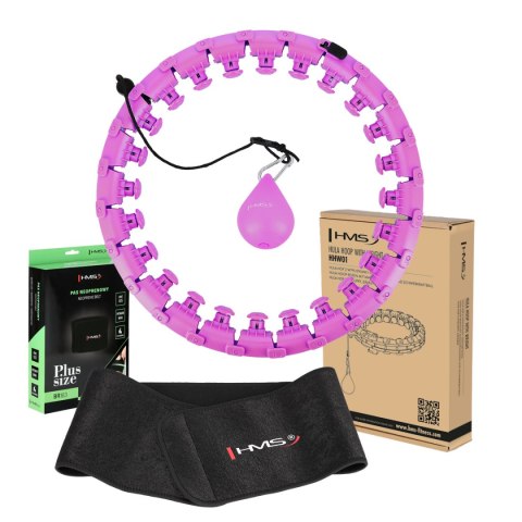 ZESTAW HULA HOP HHW12 VIOLET Z WYPUSTKAMI I OBCIĄŻNIKIEM HMS + PAS BR163 BLACK PLUS SIZE ZESTAW HULA HOP HHW12 VIOLET Z WYPUSTKAMI I OBCIĄŻNIKIEM HMS + PAS BR163 BLACK PLUS SIZE