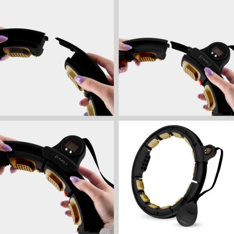 ZESTAW HULA HOP MAGNETYCZNY BLACK/GOLD HHM13 Z LICZNIKIEM HMS + PAS WYSZCZUPLAJĄCY BR163 BLACK ZESTAW HULA HOP MAGNETYCZNY BLACK/GOLD HHM13 Z LICZNIKIEM HMS + PAS WYSZCZUPLAJĄCY BR163 BLACK