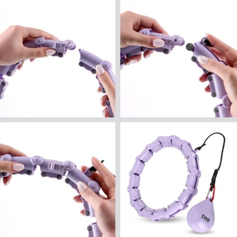 ZESTAW HULA HOP OHA02 VIOLET Z WYPUSTKAMI I OBCIĄŻNIKIEM ONE FITNESS + PAS BR160 ZESTAW HULA HOP OHA02 VIOLET Z WYPUSTKAMI I OBCIĄŻNIKIEM ONE FITNESS + PAS BR160