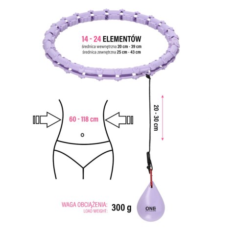 ZESTAW HULA HOP OHA02 VIOLET Z WYPUSTKAMI I OBCIĄŻNIKIEM ONE FITNESS + PAS BR160 ZESTAW HULA HOP OHA02 VIOLET Z WYPUSTKAMI I OBCIĄŻNIKIEM ONE FITNESS + PAS BR160