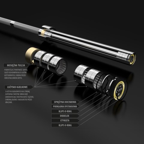 GO1100 + ZG1500 GOLDEN GRYF OLIMPIJSKI 20KG 2200MM HMS PREMIUM GO1100 + ZG1500 GOLDEN GRYF OLIMPIJSKI 20KG 2200MM HMS PREMIUM