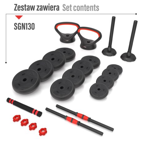 SGN130 PRO SET 6W1 ZESTAW CIĘŻARÓW 30KG HMS SGN130 PRO SET 6W1 ZESTAW CIĘŻARÓW 30KG HMS