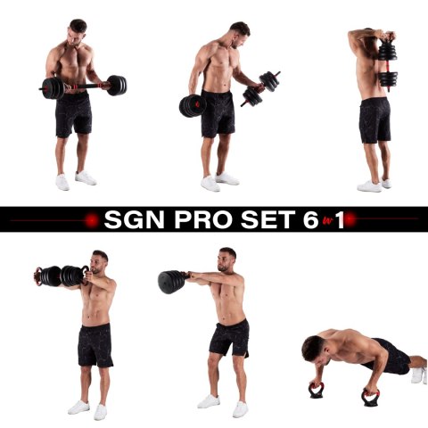SGN140 PRO SET 6W1 ZESTAW CIĘŻARÓW 40KG HMS SGN140 PRO SET 6W1 ZESTAW CIĘŻARÓW 40KG HMS