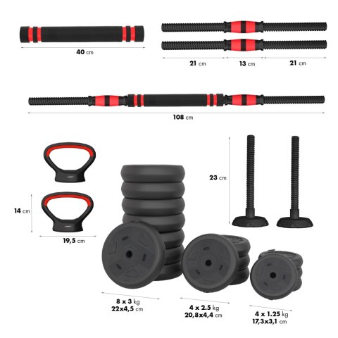 SGN140 PRO SET 6W1 ZESTAW CIĘŻARÓW 40KG HMS SGN140 PRO SET 6W1 ZESTAW CIĘŻARÓW 40KG HMS