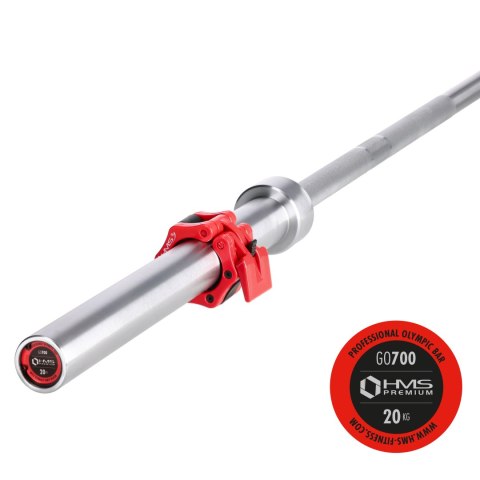 GO700 + ZACISK ZG1000 RED GRYF OLIMPIJSKI 20KG 2200MM HMS PREMIUM GO700 + ZACISK ZG1000 RED GRYF OLIMPIJSKI 20KG 2200MM HMS PREMIUM