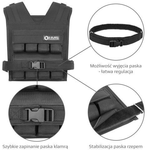 KTO16 KAMIZELKA TRENINGOWA Z OBCIĄŻENIEM 16 KG HMS PREMIUM KTO16 KAMIZELKA TRENINGOWA Z OBCIĄŻENIEM 16 KG HMS PREMIUM