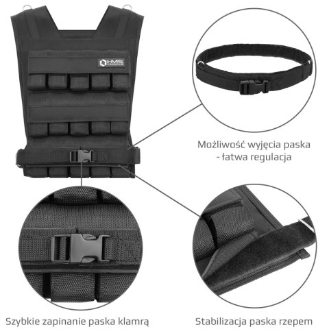 KTO30 KAMIZELKA TRENINGOWA Z OBCIĄŻENIEM 30 KG HMS PREMIUM KTO30 KAMIZELKA TRENINGOWA Z OBCIĄŻENIEM 30 KG HMS PREMIUM