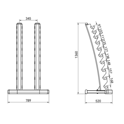 STR37 STOJAK NA HANTLE PIONOWY COMMERCIAL HMS STR37 STOJAK NA HANTLE PIONOWY COMMERCIAL HMS