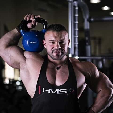 KNV04 BLUE KETTLEBELL ŻELIWNY POKRYTY WINYLEM HMS KNV04 BLUE KETTLEBELL ŻELIWNY POKRYTY WINYLEM HMS