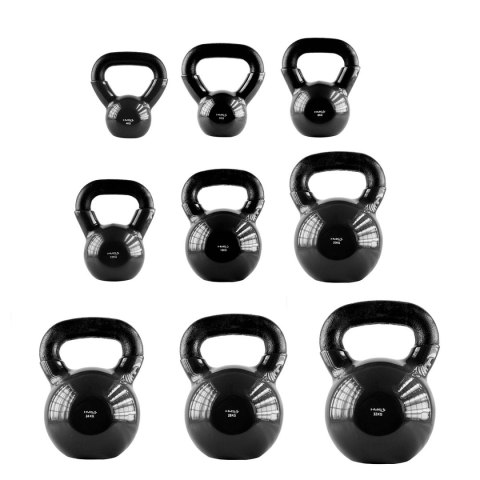 KNV10 BLACK KETTLEBELL ŻELIWNY POKRYTY WINYLEM HMS KNV10 BLACK KETTLEBELL ŻELIWNY POKRYTY WINYLEM HMS
