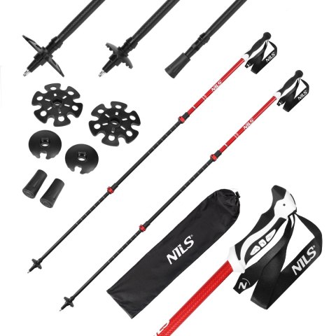 TK8601 RED KIJE TREKKINGOWE ALUMINIOWE NILS TK8601 RED KIJE TREKKINGOWE ALUMINIOWE NILS
