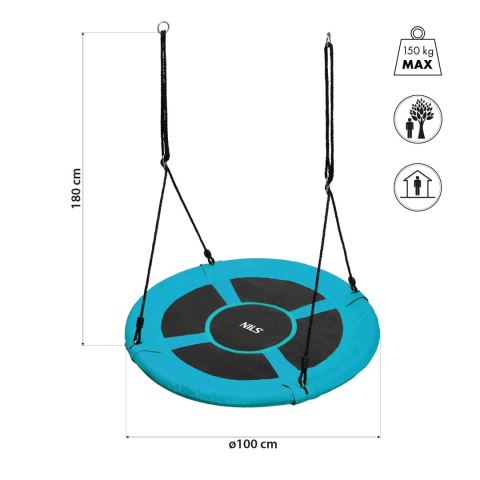 NB5031 BOCIANIE GNIAZDO HUŚTAWKA TURKUS ŚR.100 CM NILS NB5031 BOCIANIE GNIAZDO HUŚTAWKA TURKUS ŚR.100 CM NILS