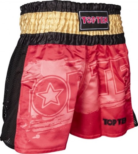 Spodenki do kickboxingu „Power Ink" czerwono-złote M Spodenki do kickboxingu „Power Ink" czerwono-złote M