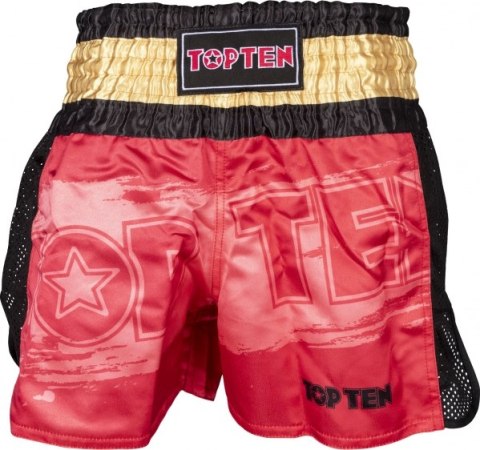 Spodenki do kickboxingu „Power Ink" czerwono-złote M Spodenki do kickboxingu „Power Ink" czerwono-złote M