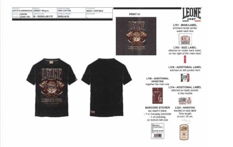 T-shirt męski LEONE LEGIO04 czarny "XL" T-shirt męski LEONE LEGIO04 czarny "XL"