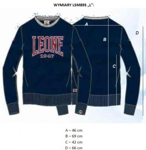 Bluza męska LEONE LSM893/S16 granatowa "L" Bluza męska LEONE LSM893/S16 granatowa "L"