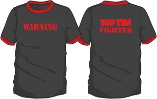 T-shirt TOP TEN "WARNING" XL czarny