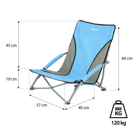 NC3035 NIEBIESKI KRZESŁO PLAŻOWE NILS CAMP NC3035 NIEBIESKI KRZESŁO PLAŻOWE NILS CAMP