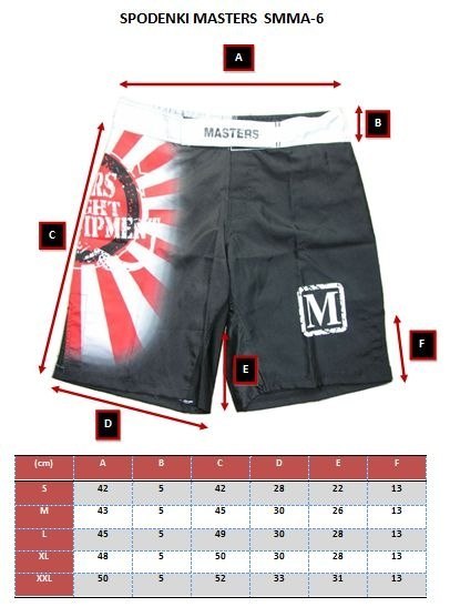 Spodenki do MMA MASTERS - SMMA-6 "XXL"