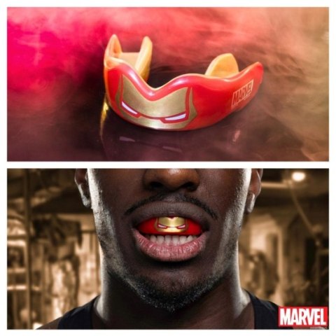 Ochraniacze zębów OZ-TT "Extro Marvel Iron Man" czerwono-złote SENIOR Ochraniacze zębów OZ-TT "Extro Marvel Iron Man" czerwono-złote SENIOR