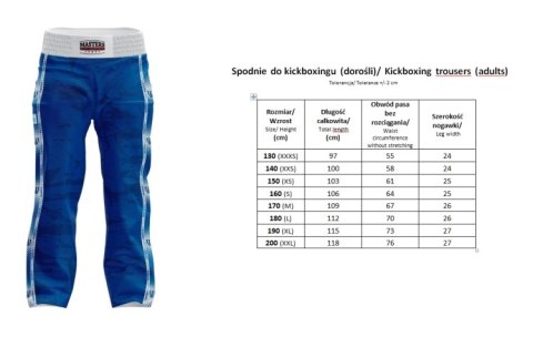 Spodnie do kickboxingu MASTERS "FIGHT" SKBP-M (WAKO APPROVED) Spodnie do kickboxingu MASTERS "FIGHT" SKBP-M (WAKO APPROVED)