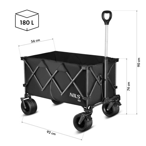 NC2604 WÓZEK CZARNY XXL 180L NILS CAMP NC2604 WÓZEK CZARNY XXL 180L NILS CAMP
