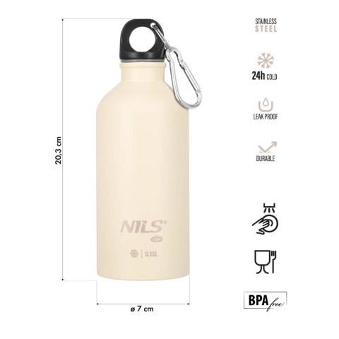 NC3801 BUTELKA TURYSTYCZNA 550ML BEŻOWA NILS CAMP NC3801 BUTELKA TURYSTYCZNA 550ML BEŻOWA NILS CAMP