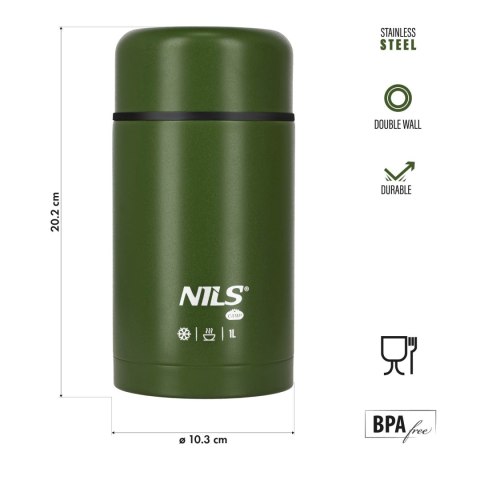 NC3802 TERMOS OBIADOWY 1000ML ZIELONY NILS CAMP NC3802 TERMOS OBIADOWY 1000ML ZIELONY NILS CAMP