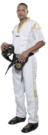 (P) Strój do kickboxingu TOP TEN STAR COLLECTION biało-złoty