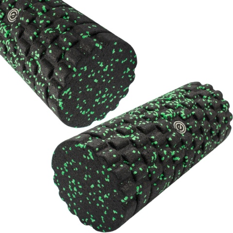 Wałek roller joga 14x33cm czarny/zielony