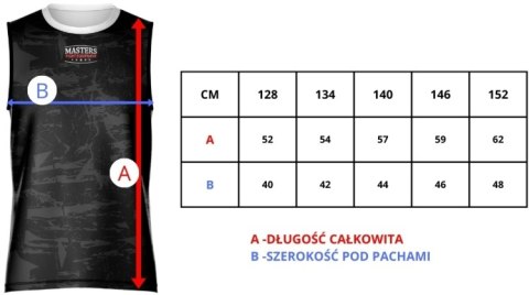 Koszulka bez rękawów MASTERS "FIGHT" do kick lightu (roz. dziecięca) (WAKO APPROVED)