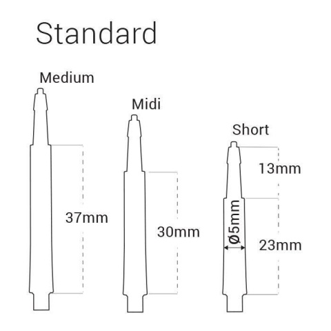 Shaft Clic Standard short 3 szt.HARROWS niebieskie