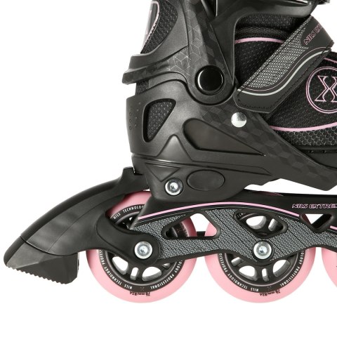 NA11008 CZARNO-RÓŻOWY ROZM. L (39-42) ŁYŻWOROLKI NILS EXTREME