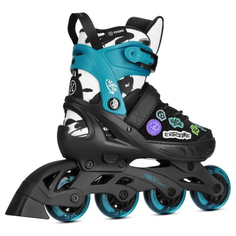 NA2053A ŁYŻWOROLKI VIBE TURKUSOWE ROZM. L(40-43) NILS EXTREME