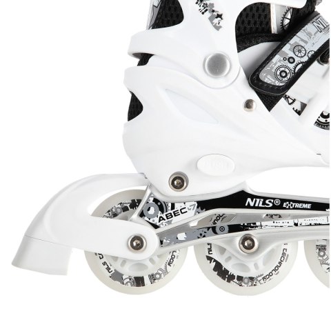 NH10905 4w1 BIAŁE LED ROZM. M(35-38) ŁYŻWOROLKI Z WYM. PŁOZĄ HOKEJOWĄ NILS EXTREME