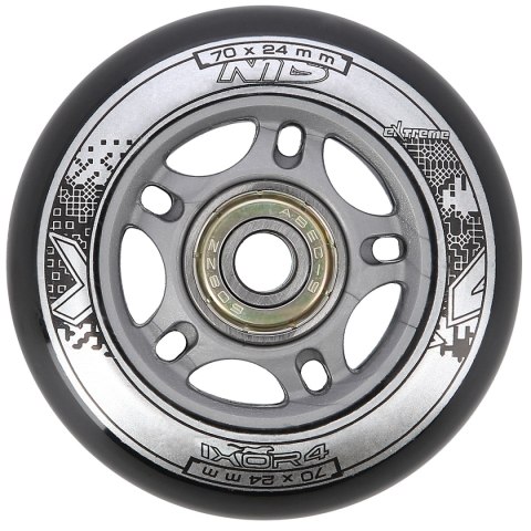 PU 70x24 82A CZARNE (4 szt.) + ABEC-9 (8 szt.) ZESTAW NILS EXTREME