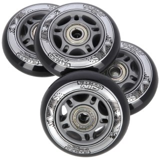 PU 72x24 82A CZARNE (4 szt.) + ABEC-9 (8 szt.) ZESTAW NILS EXTREME