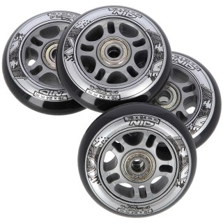 PU 76x24 82A CZARNE (4 szt.) + ABEC-9 (8 szt.) ZESTAW NILS EXTREME