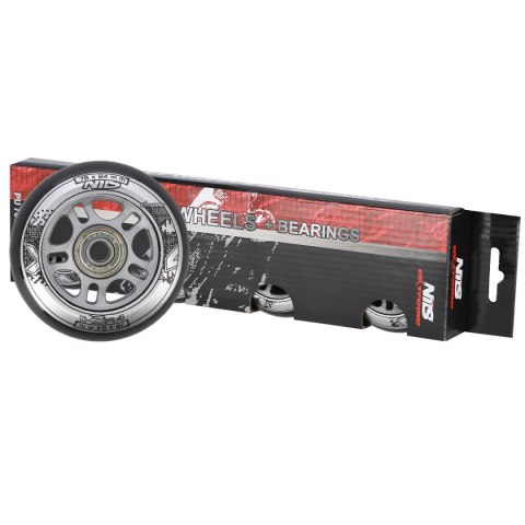 PU 76x24 82A CZARNE (4 szt.) + ABEC-9 (8 szt.) ZESTAW NILS EXTREME